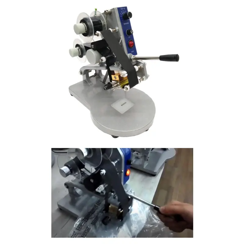 DY-8 3 Lines Hot Stamping Ribbon Batch Coding Machine, 40 W for Plastic, Paper, Cardboard, Aluminum foil, Metal Sheet 